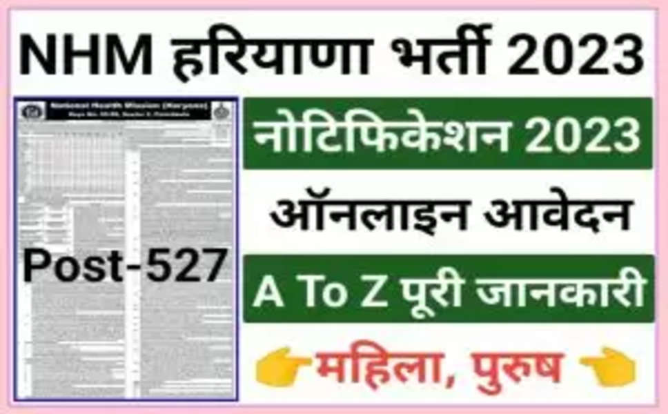 Haryana NHM Recruitment 2023: हरियाणा में MLHP पदों पर बड़ी भर्ती, इस दिन होंगे आवेदन शुरू, Direct Link
